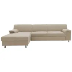Ecksofa in Webstoff Beige