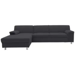 Ecksofa in Webstoff Schlammfarben