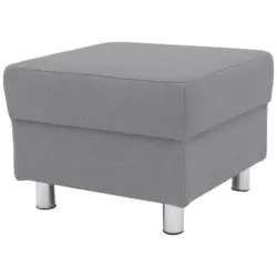 Hocker in Textil Silberfarben