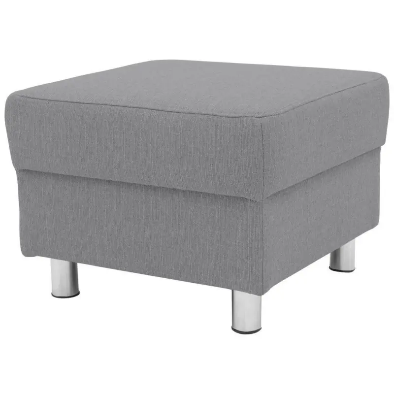 Hocker in Textil Silberfarben