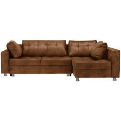 Ecksofa in Lederlook Braun