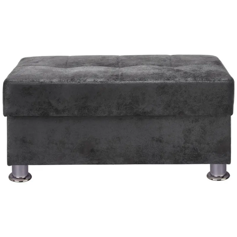 Hocker in Textil Dunkelgrau