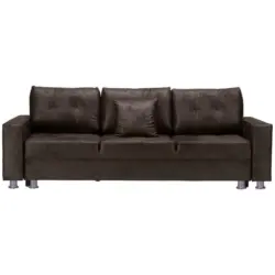 Schlafsofa in Lederlook Dunkelbraun