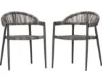 Hornbach Stapelstuhl acamp Brooklyn 2 er Set 56 x 58 x 78 mm Aluminium Polyrattan grau-braun stapelbar