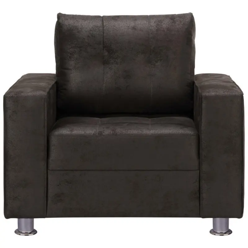 Sessel in Lederlook Schwarz