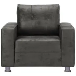 Sessel in Lederlook Dunkelgrau