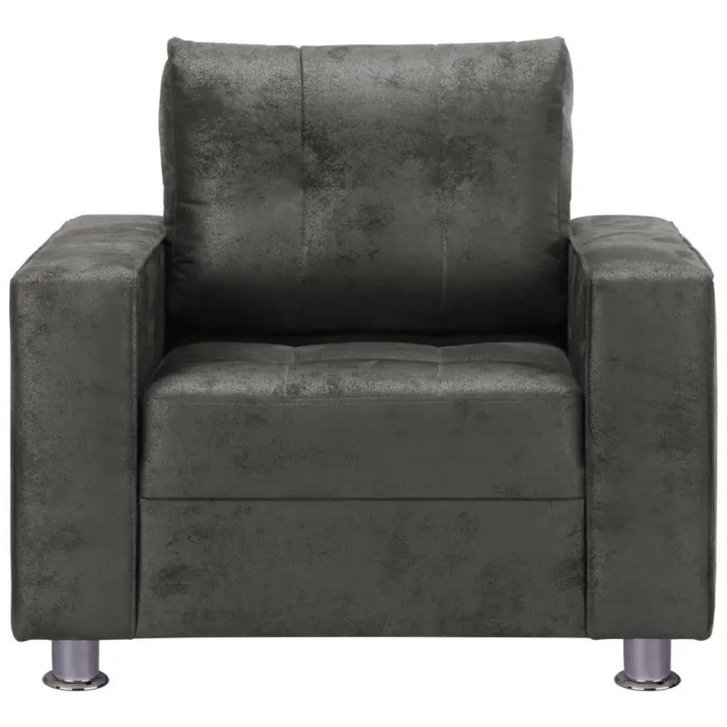 Sessel in Lederlook Dunkelgrau