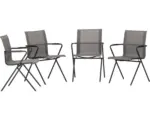Hornbach Stapelstuhl Set acamp alpha tex 4 er Set 55 x 57 x 83 cm Stahl anthrazit