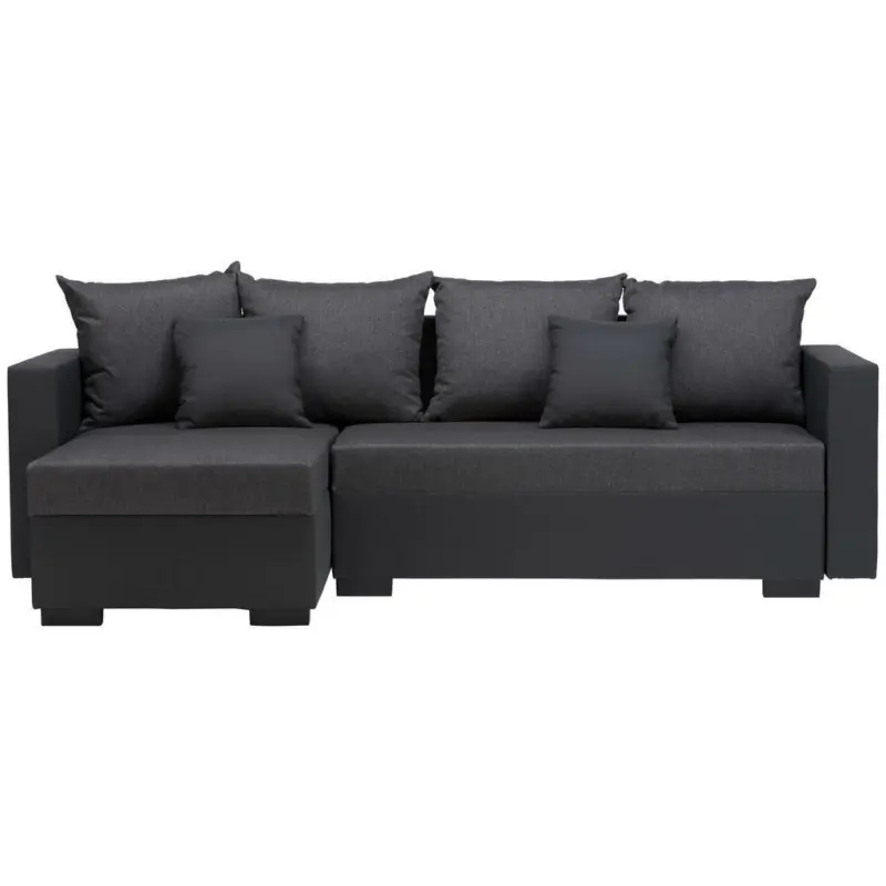 Ecksofa in Textilgeflecht Anthrazit, Grau