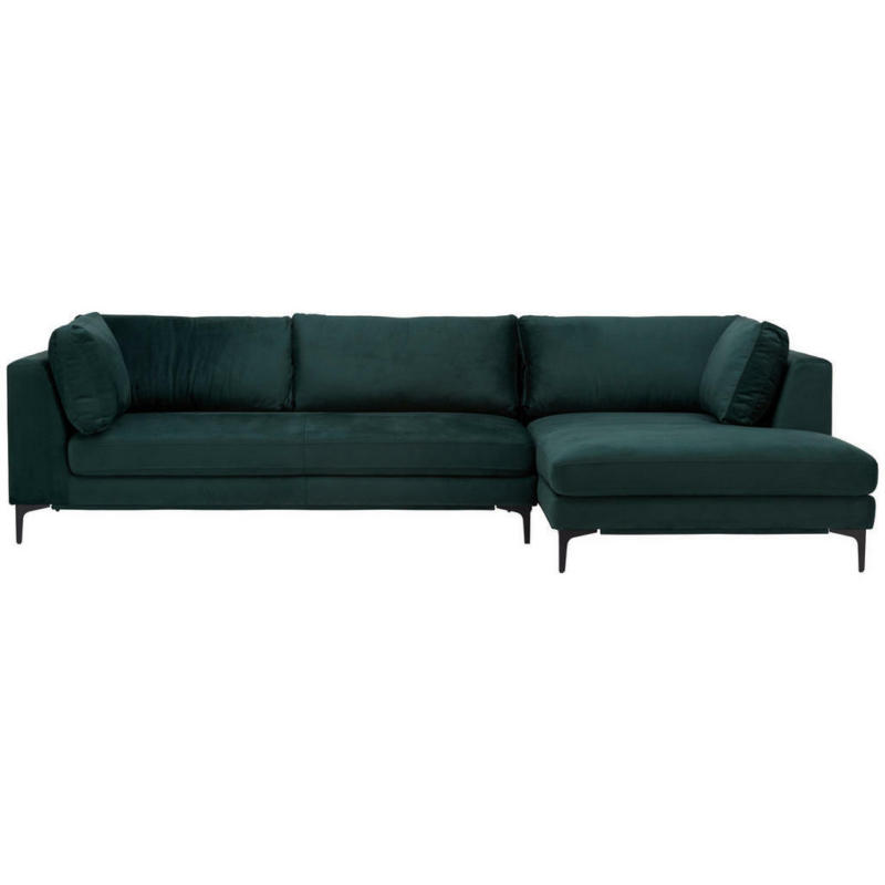 Ecksofa in Velours Petrol