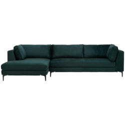 Ecksofa in Velours Petrol