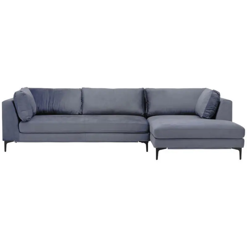 Ecksofa in Velours Grau