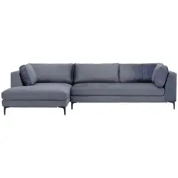 Ecksofa in Velours Grau