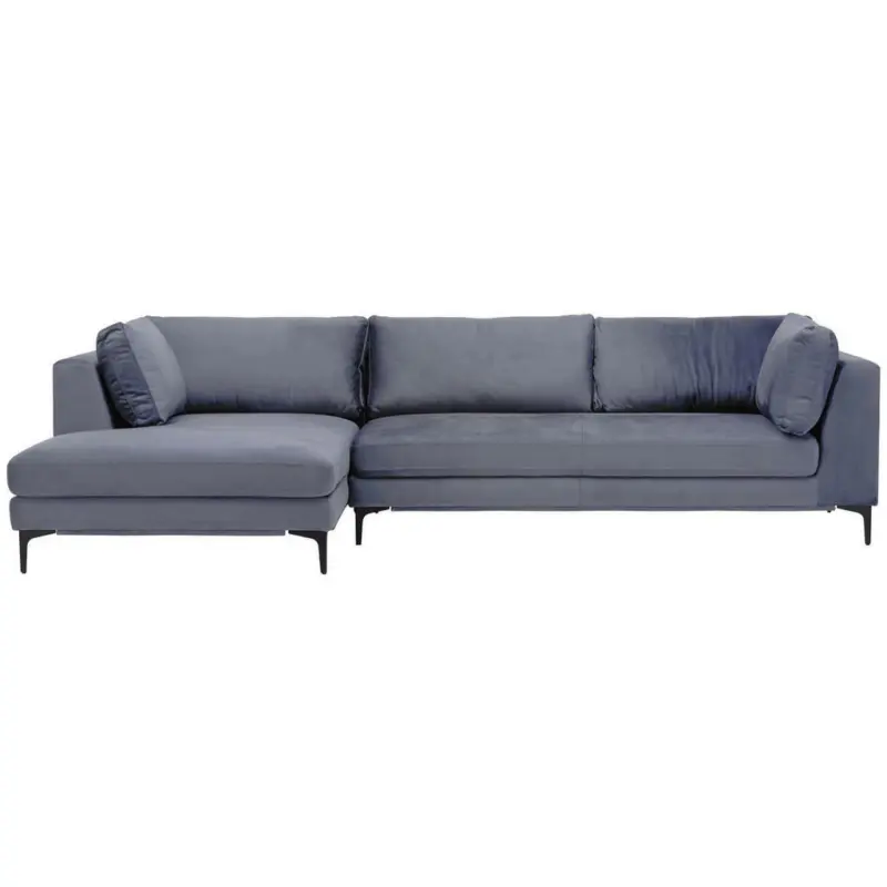 Ecksofa in Velours Grau
