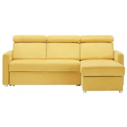 Ecksofa in Velours Gelb