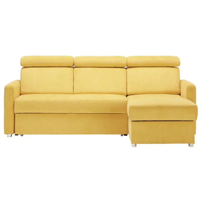 Ecksofa in Velours Gelb