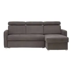 Ecksofa in Velours Anthrazit