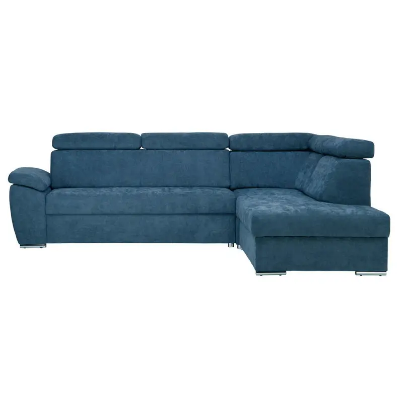 Ecksofa in Chenille Blau
