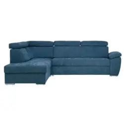 Ecksofa in Chenille Blau