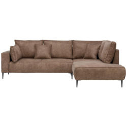 Ecksofa in Lederlook Braun