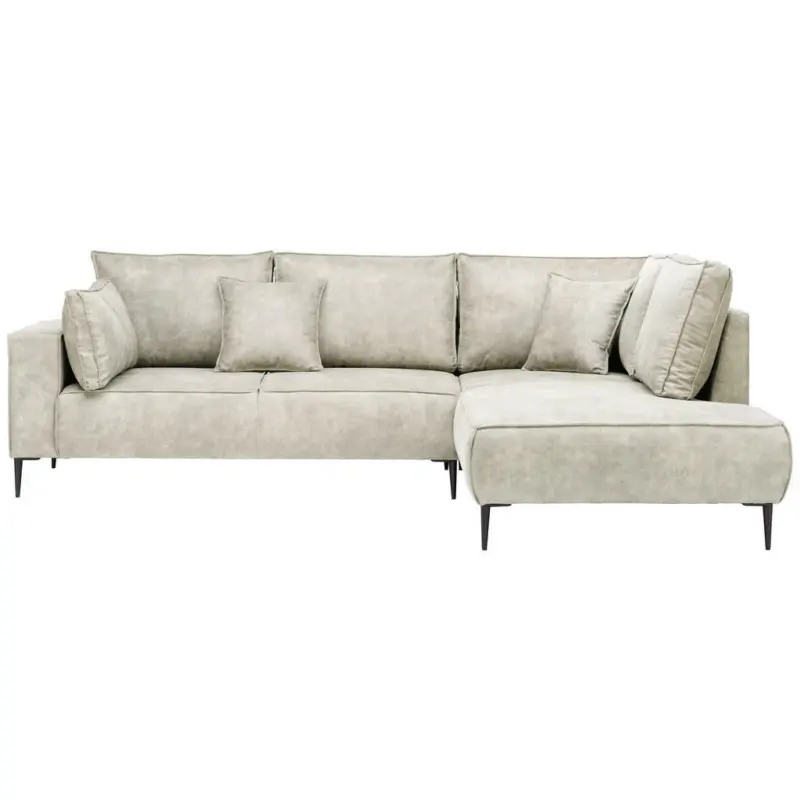 Ecksofa in Lederlook Beige