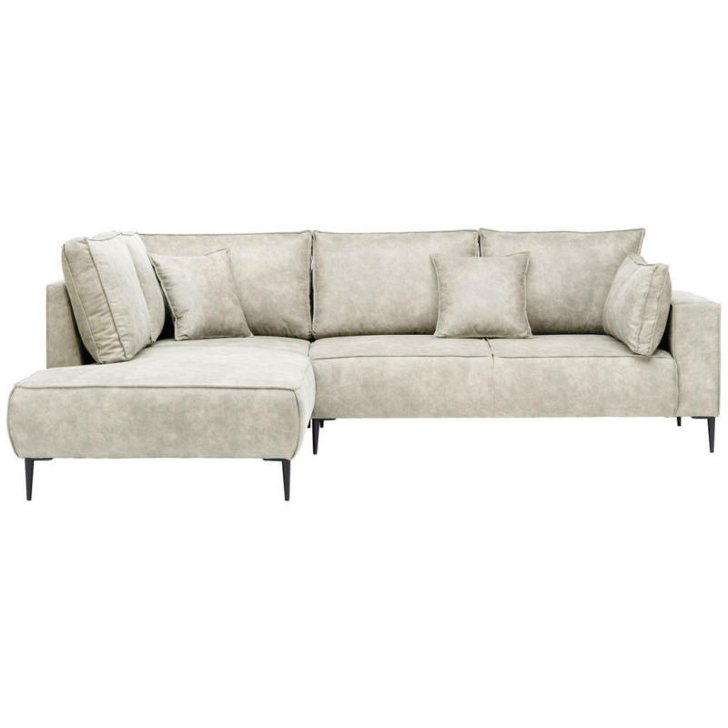 Ecksofa in Lederlook Beige