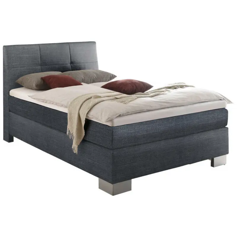 Boxspringbett 140/200 cm in Dunkelgrau