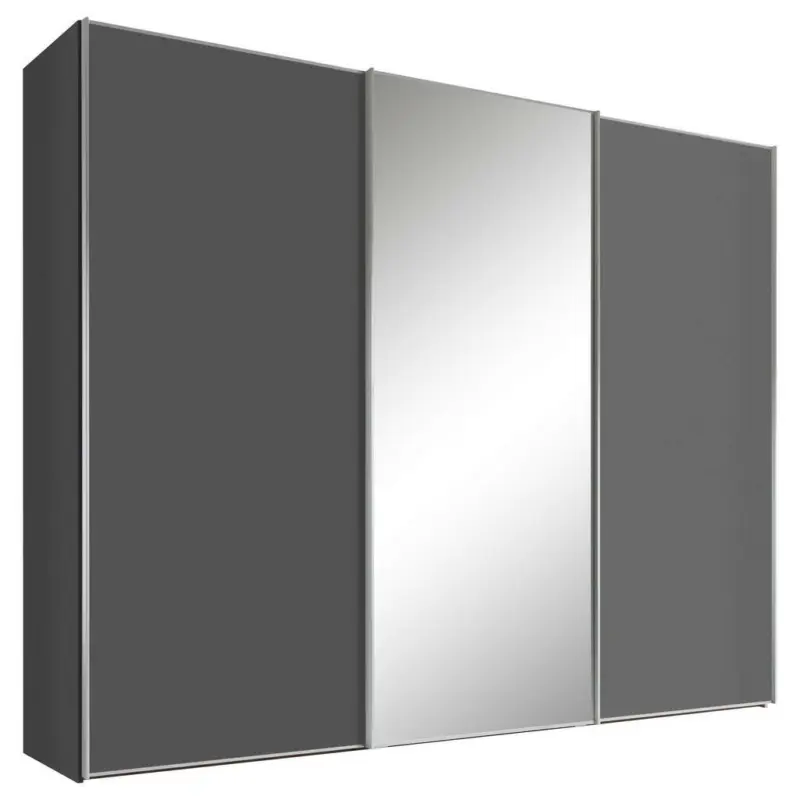 Schwebetürenschrank in Dunkelgrau