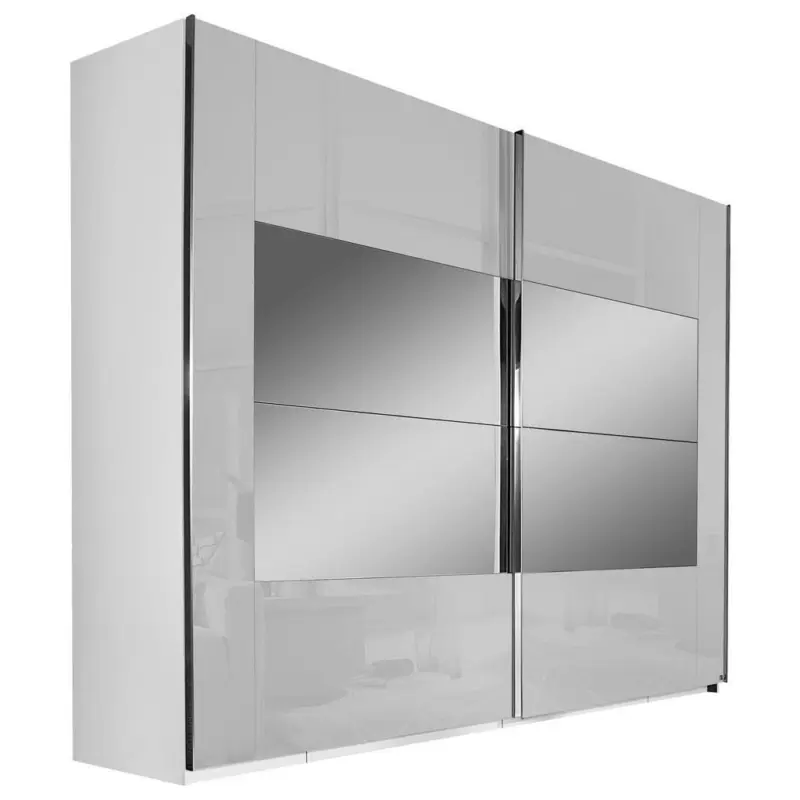 Schwebetürenschrank in Hellgrau