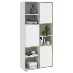 Regal 81/182/40 cm Weiß, Eichefarben