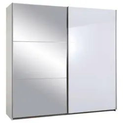 Schwebetürenschrank in Weiß Hochglanz