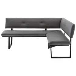 Eckbank 180/140 cm in Schwarz, Dunkelgrau