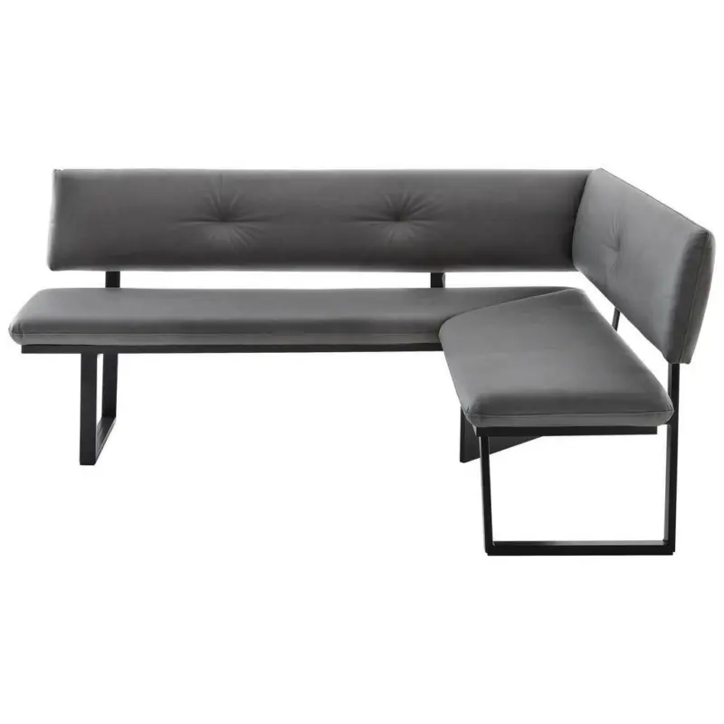 Eckbank 180/140 cm in Schwarz, Dunkelgrau