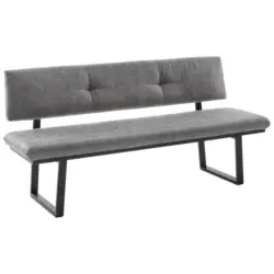 Sitzbank 180/86/60 cm in Grau, Schwarz