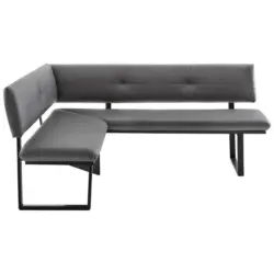 Eckbank 165/205 cm in Schwarz, Dunkelgrau