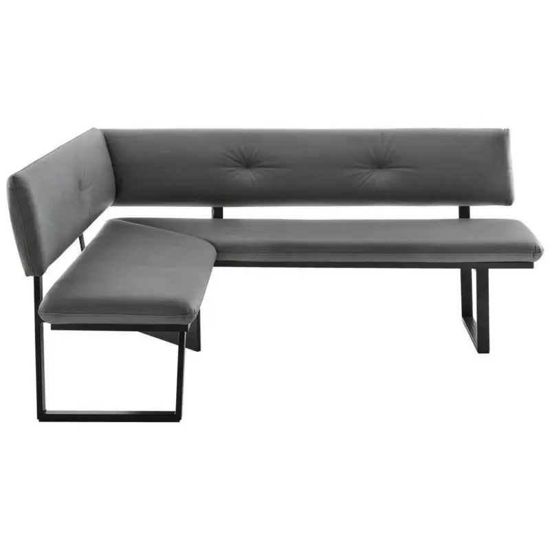 Eckbank 165/205 cm in Schwarz, Dunkelgrau