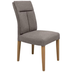 Stuhl in Holz, Textil Braun, Eichefarben