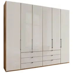 Drehtürenschrank in Weiß, Eiche Bianco