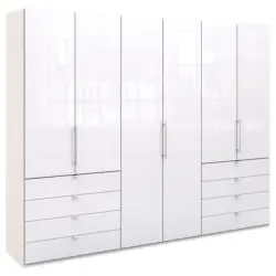 Falttürenschrank Glasfront in Weiß