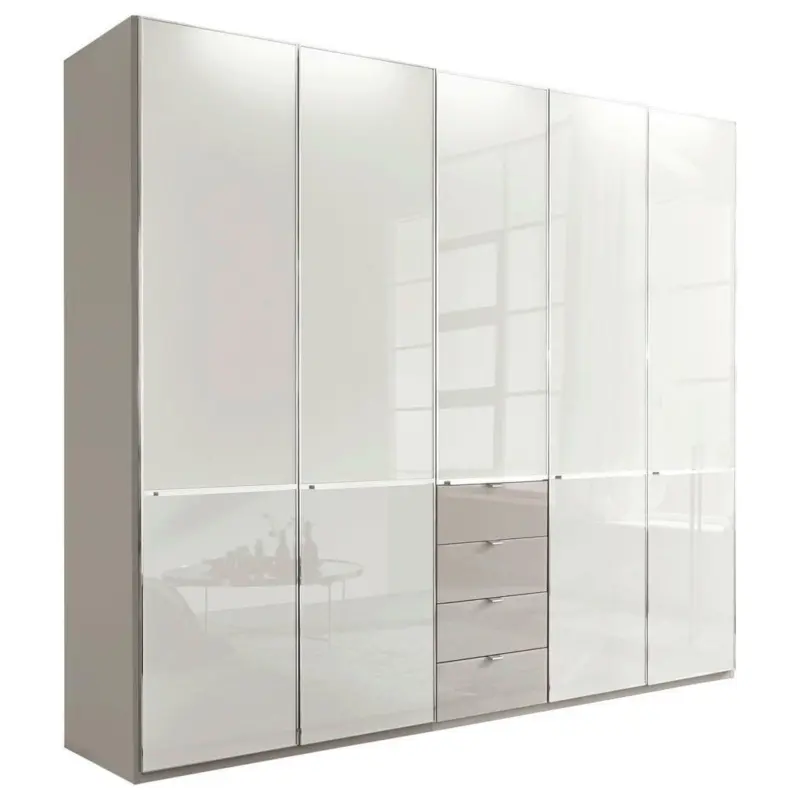 Kleiderschrank in Grau, Weiß