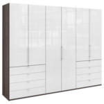 XXXLutz Vöcklabruck - Ihr Möbelhaus in Vöcklabruck Falttürenschrank Glasfront in Weiß, Trüffeleichefarben