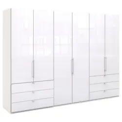 Faltt&uuml;renschrank Glasfront in Wei&szlig;