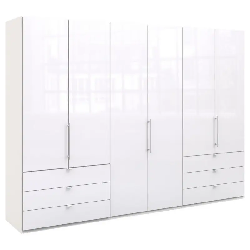 Faltt&uuml;renschrank Glasfront in Wei&szlig;