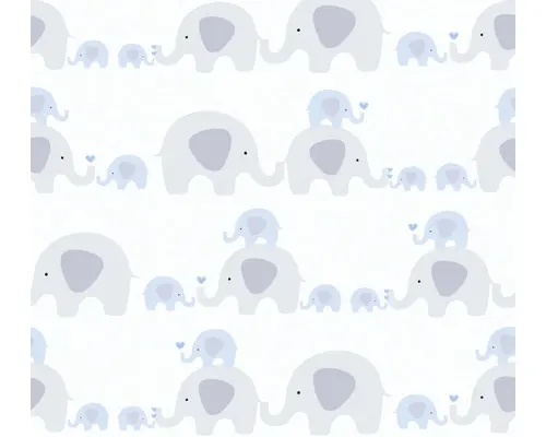 Vliestapete 38113-1 Little Love Elefanten blau