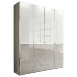 Kleiderschrank in Grau, Weiß