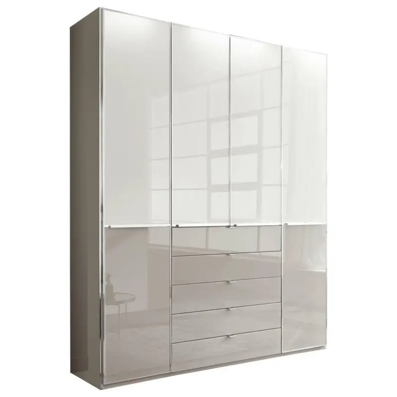 Kleiderschrank in Grau, Weiß