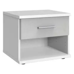 Nachtk&auml;stchen in Grau, Wei&szlig;