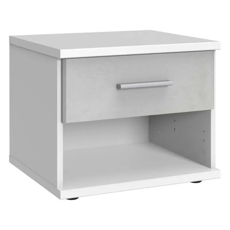 Nachtk&auml;stchen in Grau, Wei&szlig;