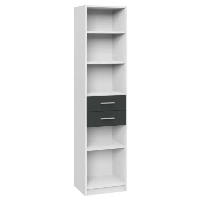 Regal 48/197/40 cm Graphitfarben, Weiß