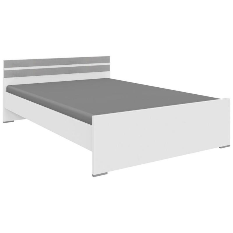 Bett 120/200 cm in Grau, Weiß